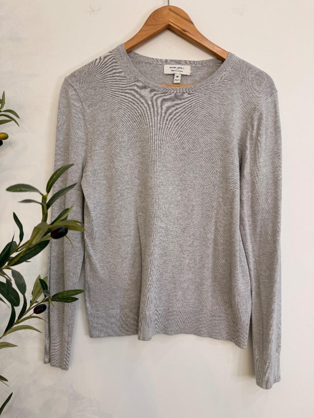 Banana Republic Factory Forever Sweater Gray Crewneck Cotton Blend Size M